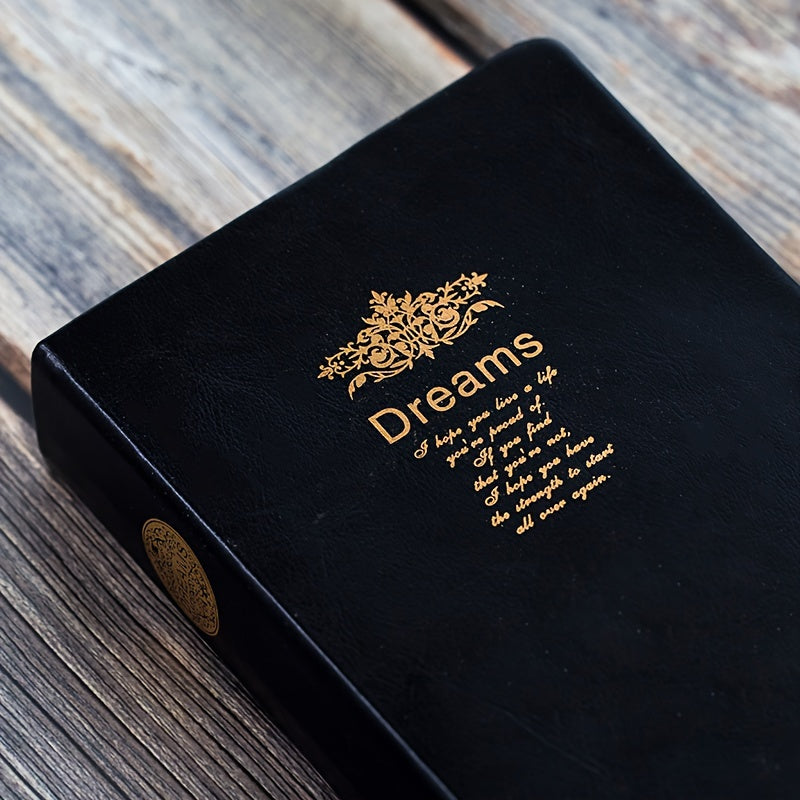 Cuaderno clásico de 208 hojas con borde bronceado ultra grueso, página en blanco de papel kraft, libro en blanco con decoración literaria, diario de lujo, álbum de recortes o bloc de notas.