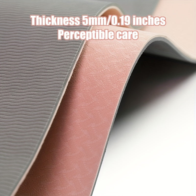 Esterilla de yoga y pilates antideslizante de TPE, accesorio de fitness para el hogar, 1 unidad