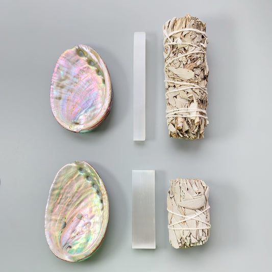 Smudge Kit — Selenite, White Sage &amp; Abalone Shell
