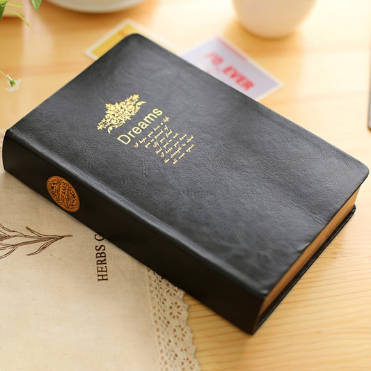 Cuaderno clásico de 208 hojas con borde bronceado ultra grueso, página en blanco de papel kraft, libro en blanco con decoración literaria, diario de lujo, álbum de recortes o bloc de notas.