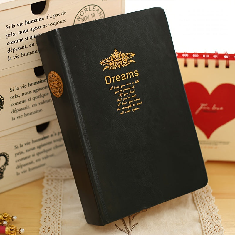 Cuaderno clásico de 208 hojas con borde bronceado ultra grueso, página en blanco de papel kraft, libro en blanco con decoración literaria, diario de lujo, álbum de recortes o bloc de notas.