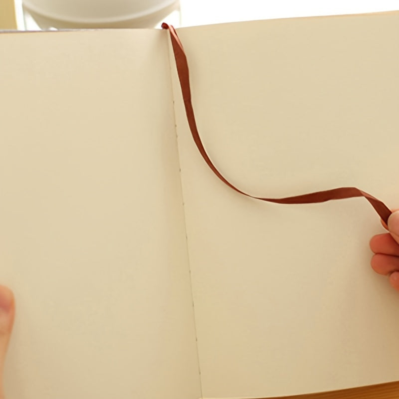 Cuaderno clásico de 208 hojas con borde bronceado ultra grueso, página en blanco de papel kraft, libro en blanco con decoración literaria, diario de lujo, álbum de recortes o bloc de notas.