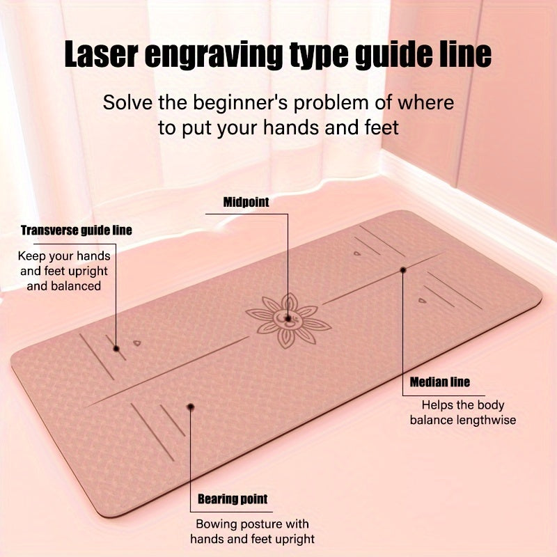 Esterilla de yoga y pilates antideslizante de TPE, accesorio de fitness para el hogar, 1 unidad