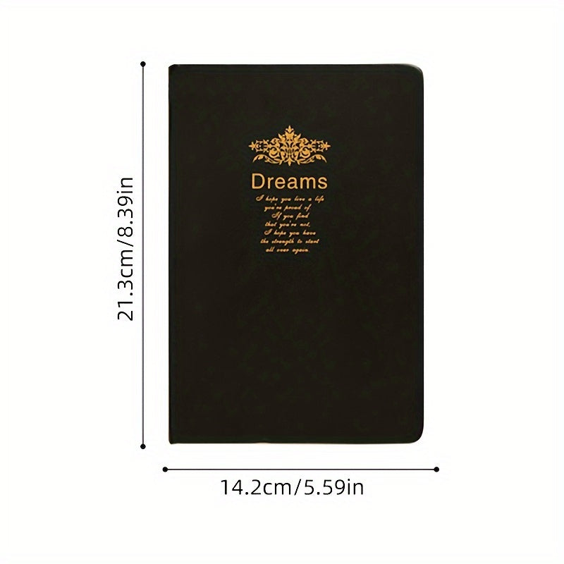 Cuaderno clásico de 208 hojas con borde bronceado ultra grueso, página en blanco de papel kraft, libro en blanco con decoración literaria, diario de lujo, álbum de recortes o bloc de notas.